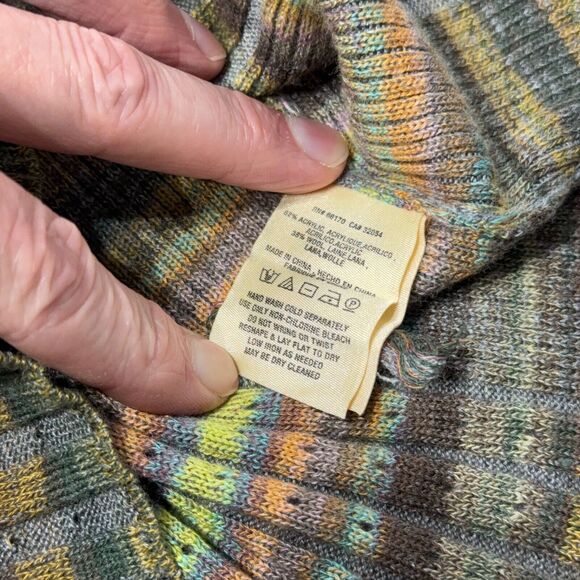 Moth Anthropologie Striped Fawcett Wool Blend Turtleneck Sweater Women’s Size M - Picture 8 of 9